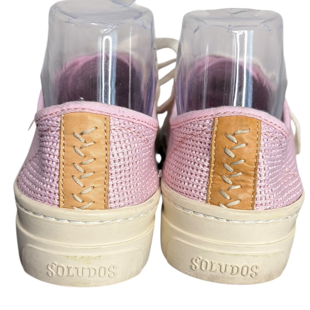 Soludos Pink Woven Perforated Lace Up Canvas Sneakers‎ Womens Size 8.5 - Picture 5 of 8